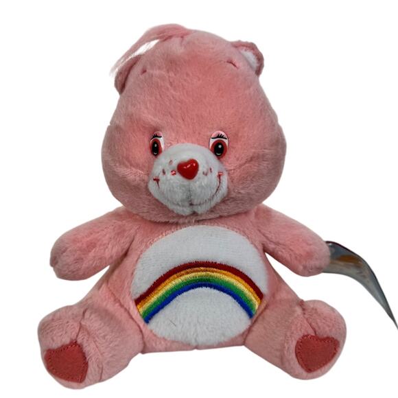 VTG 2003 Nanco Care Bears Pink Cheer Bear 7" Stuffed Plush Toy - Picture 1 of 5